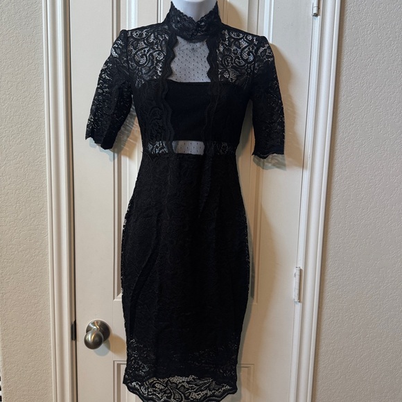 Express Dresses & Skirts - Express black lace bodycon dress size 0